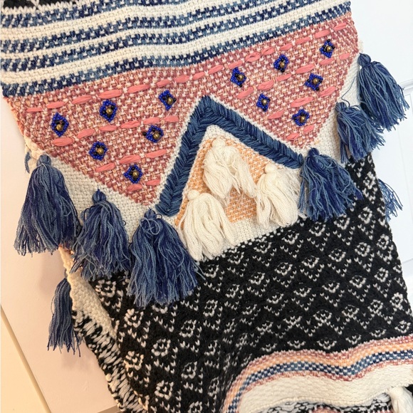 Anthropologie x Hello Hydrangea Knit Patterned Tassel Scarf - Picture 9 of 9